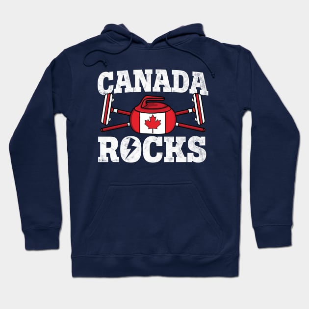 Canada Curling Broom Winter ice Sports Canadian Flag Curling Hoodie by UNXart